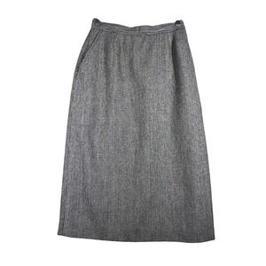 Evan‎ Picone Skirt Houndstooth Casual Career Work Office Midi Neutral Vintage 2